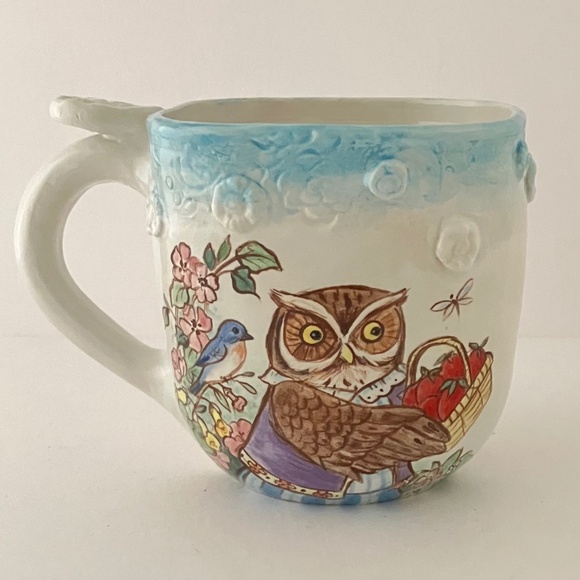 Folklorica Hand Painted Owl Tea Time Cup with Saucer by Artist Jean Cotton - Picture 10 of 15